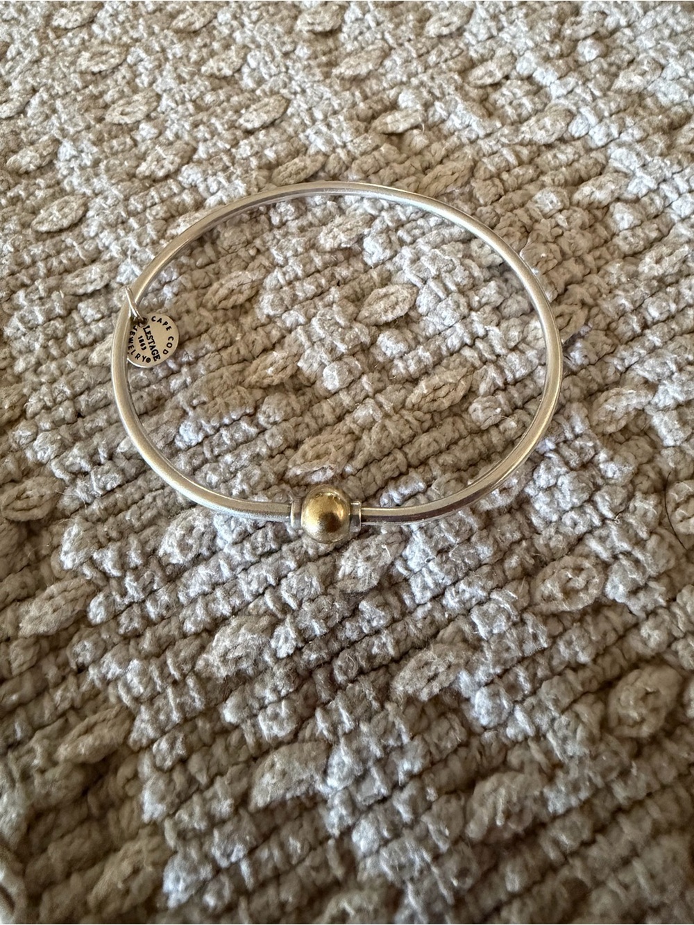 Two-Tone Silver and Gold Bangle Bracelet